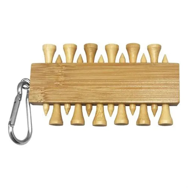 Bamboo Golf Tee Set with Carabiner