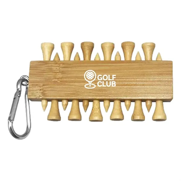 Bamboo Golf Tee Set with Carabiner