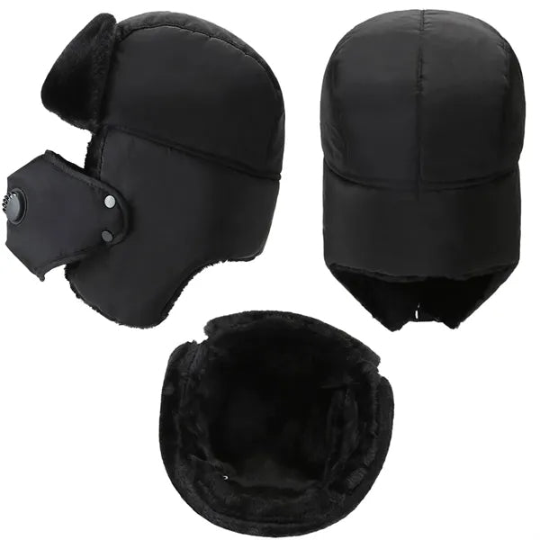 Winter All-in-one Cold Cap Trooper Earflap Warm Fur Ski Hat