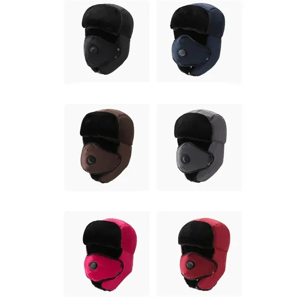 Winter All-in-one Cold Cap Trooper Earflap Warm Fur Ski Hat