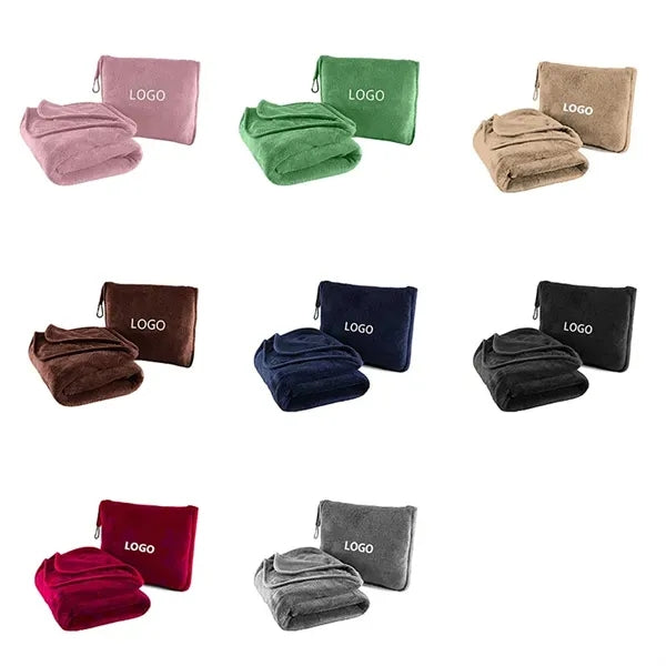 Travel Blanket With Soft Bag Pillowcase