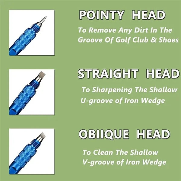 3-In-1 Golf Club Groove Sharpener Tool