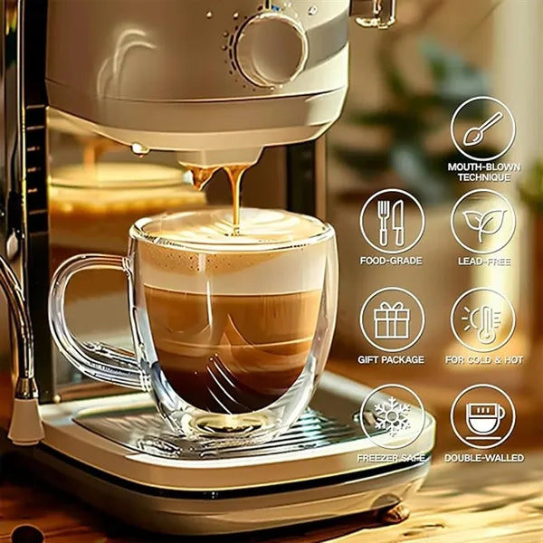 Double Wall Clear Glass Mug