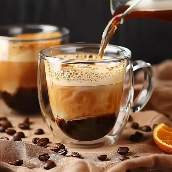 Double Wall Clear Glass Mug