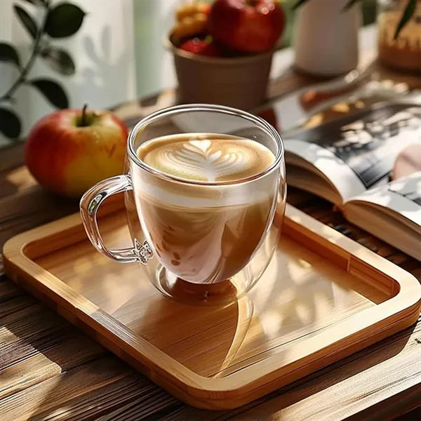 Double Wall Clear Glass Mug