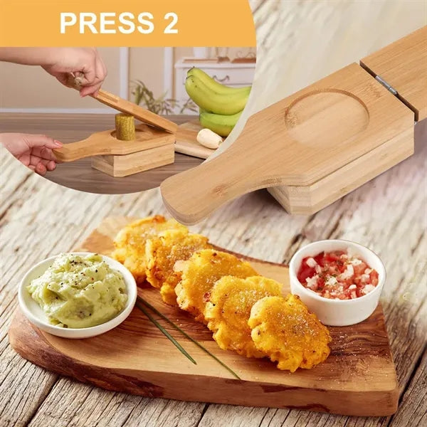Wooden Plantain Press Banana Smasher Maker