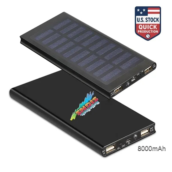 8000mAh Solar Power Bank With Two USB Output