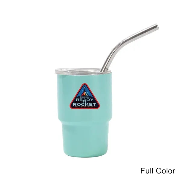 2/3/5/7 oz Stainless Steel Insulated Shot Tumbler with Straw