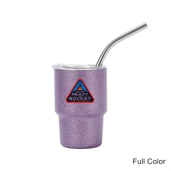 2/3/5/7 oz Stainless Steel Insulated Shot Tumbler with Straw
