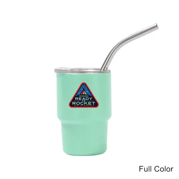 2/3/5/7 oz Stainless Steel Insulated Shot Tumbler with Straw