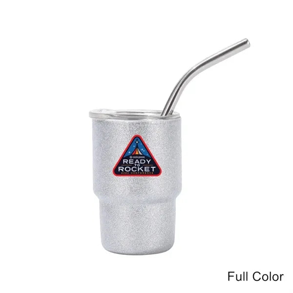 2/3/5/7 oz Stainless Steel Insulated Shot Tumbler with Straw