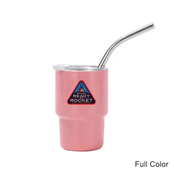 2/3/5/7 oz Stainless Steel Insulated Shot Tumbler with Straw