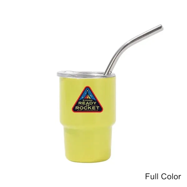 2/3/5/7 oz Stainless Steel Insulated Shot Tumbler with Straw