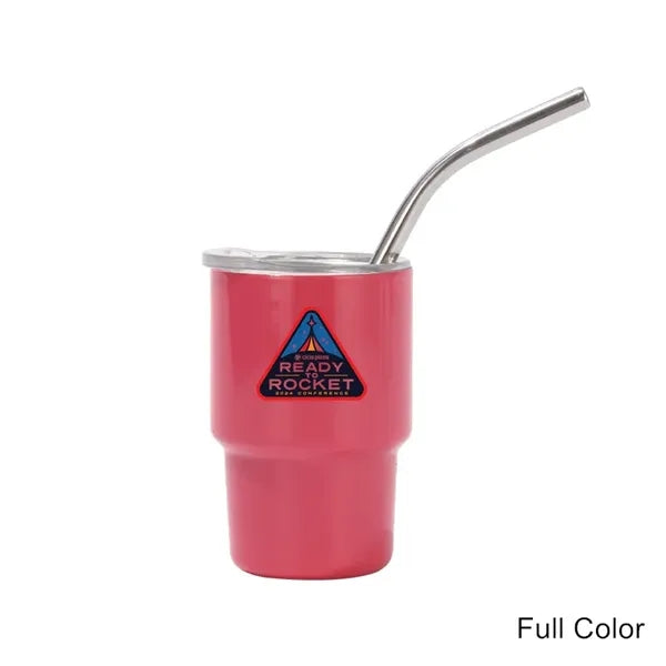 2/3/5/7 oz Stainless Steel Insulated Shot Tumbler with Straw