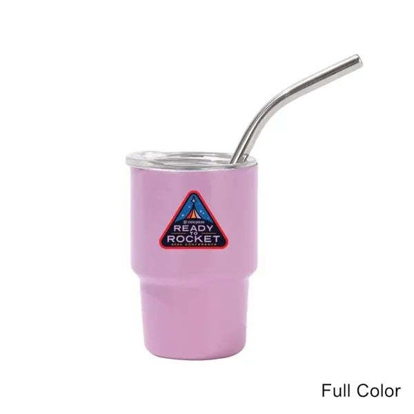 2/3/5/7 oz Stainless Steel Insulated Shot Tumbler with Straw