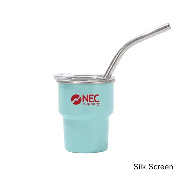 2/3/5/7 oz Stainless Steel Insulated Shot Tumbler with Straw