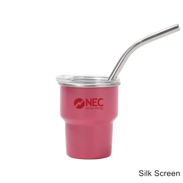 2/3/5/7 oz Stainless Steel Insulated Shot Tumbler with Straw