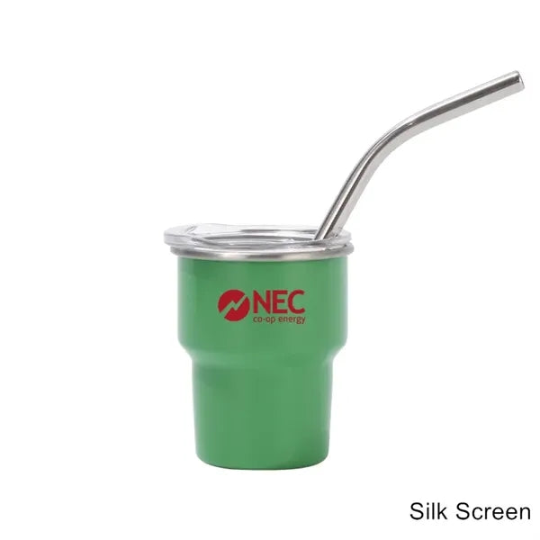 2/3/5/7 oz Stainless Steel Insulated Shot Tumbler with Straw