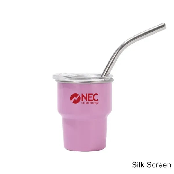 2/3/5/7 oz Stainless Steel Insulated Shot Tumbler with Straw