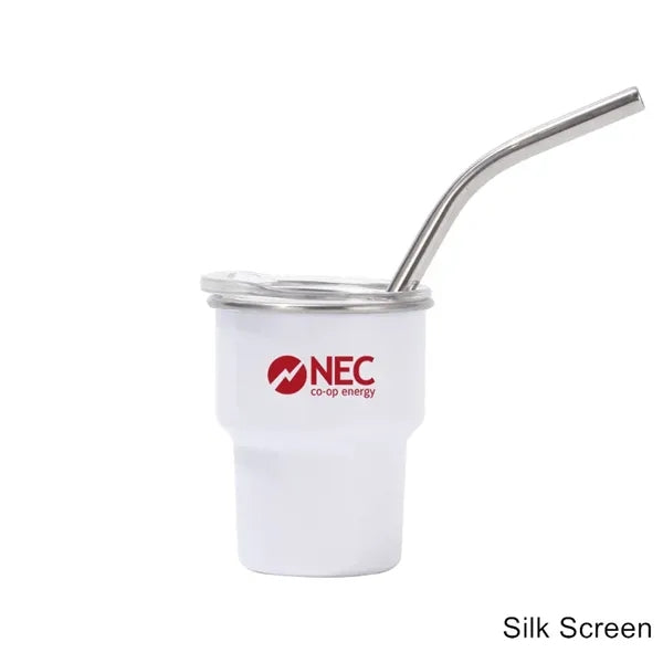 2/3/5/7 oz Stainless Steel Insulated Shot Tumbler with Straw