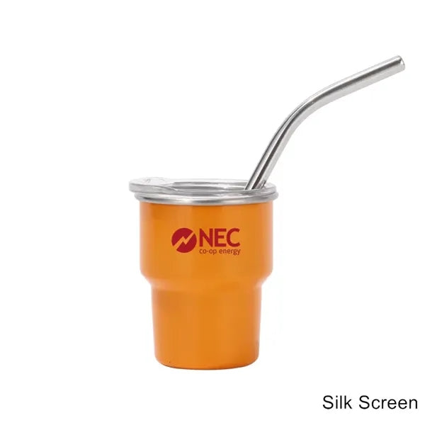 2/3/5/7 oz Stainless Steel Insulated Shot Tumbler with Straw