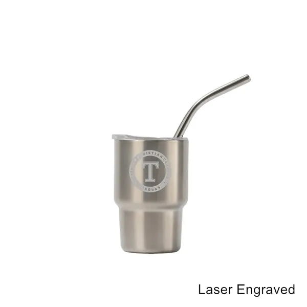 2/3/5/7 oz Stainless Steel Insulated Shot Tumbler with Straw