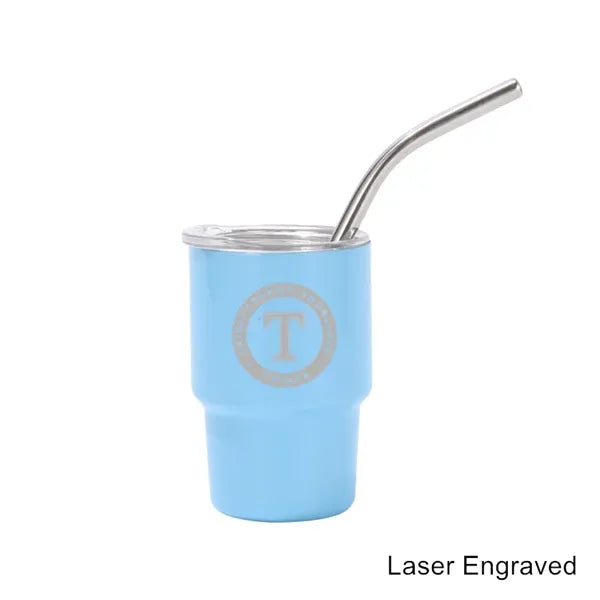 2/3/5/7 oz Stainless Steel Insulated Shot Tumbler with Straw