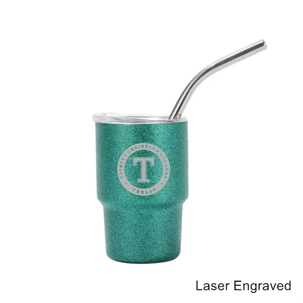 2/3/5/7 oz Stainless Steel Insulated Shot Tumbler with Straw