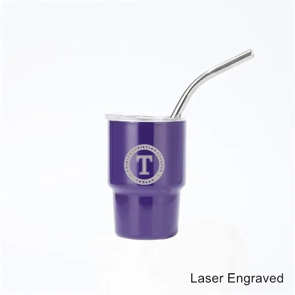 2/3/5/7 oz Stainless Steel Insulated Shot Tumbler with Straw