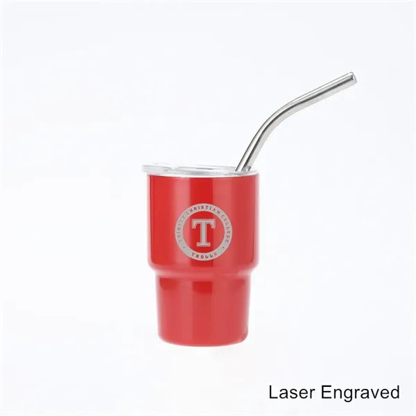 2/3/5/7 oz Stainless Steel Insulated Shot Tumbler with Straw