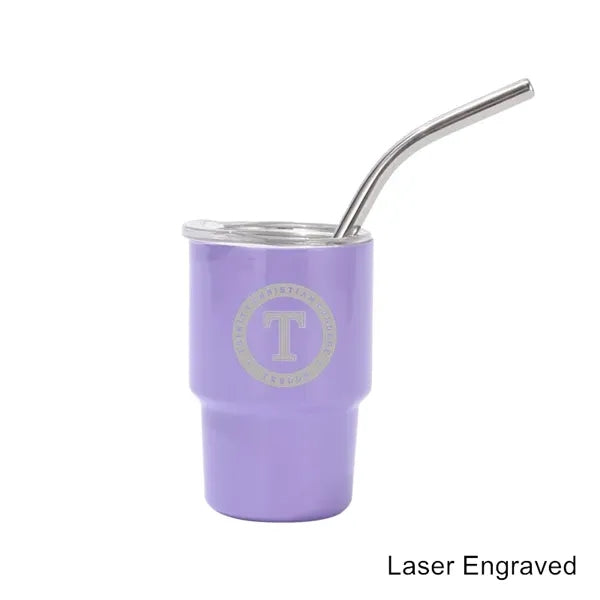 2/3/5/7 oz Stainless Steel Insulated Shot Tumbler with Straw