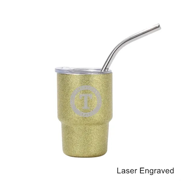 2/3/5/7 oz Stainless Steel Insulated Shot Tumbler with Straw
