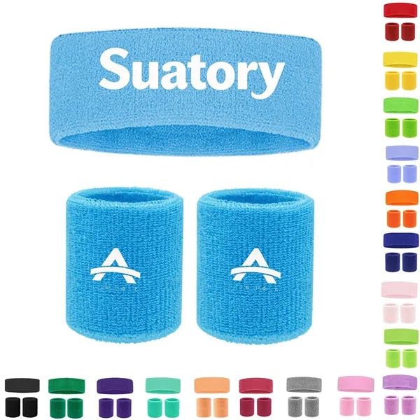 Sports sweatband and wristband set