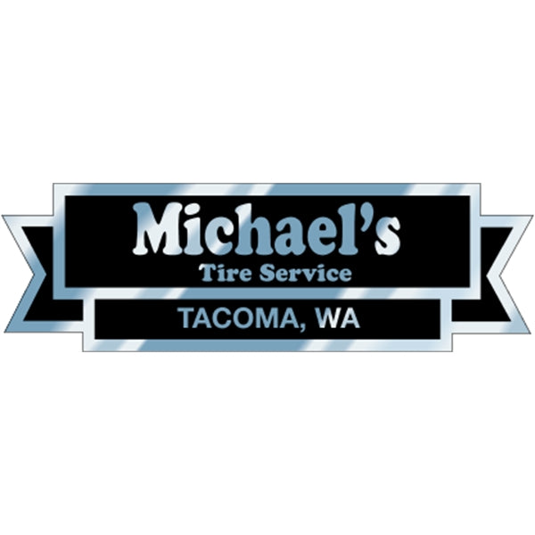 Ribbon w/ Rectangle Auto Ads - Chrome