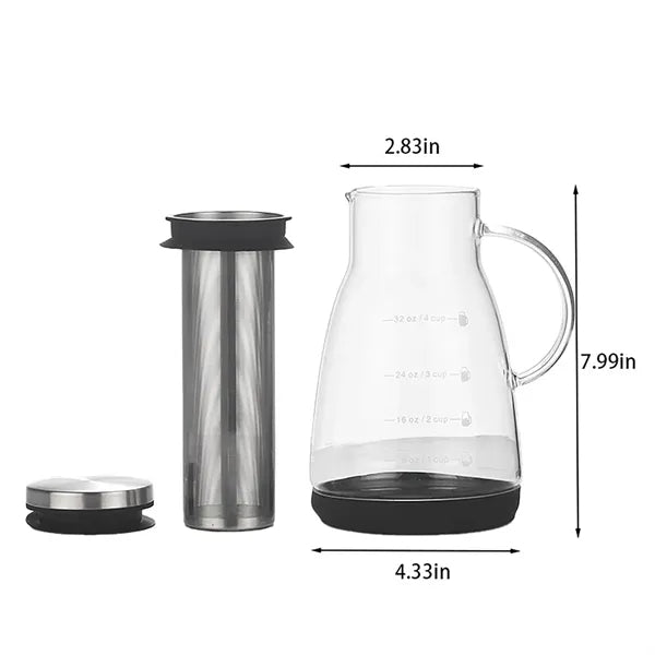 32oz Cold Brew Coffee Maker with Stainless Steel Filter