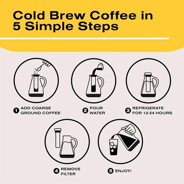32oz Cold Brew Coffee Maker with Stainless Steel Filter