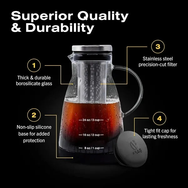 32oz Cold Brew Coffee Maker with Stainless Steel Filter