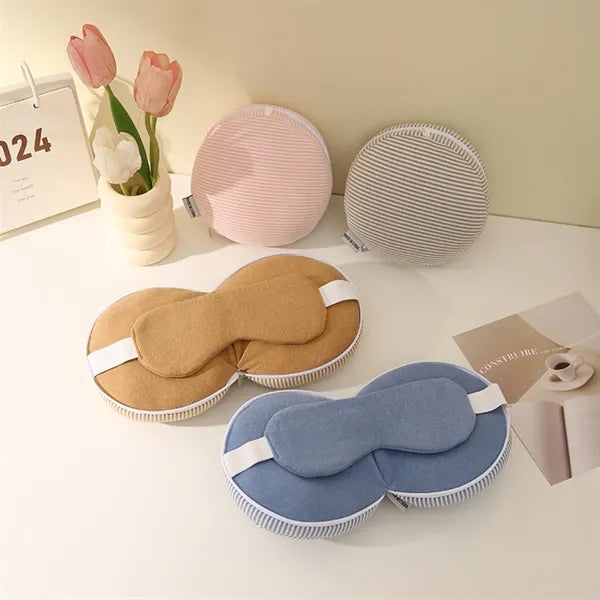 Integrated Sleeping Eye Mask Neck Pillow For Travel
