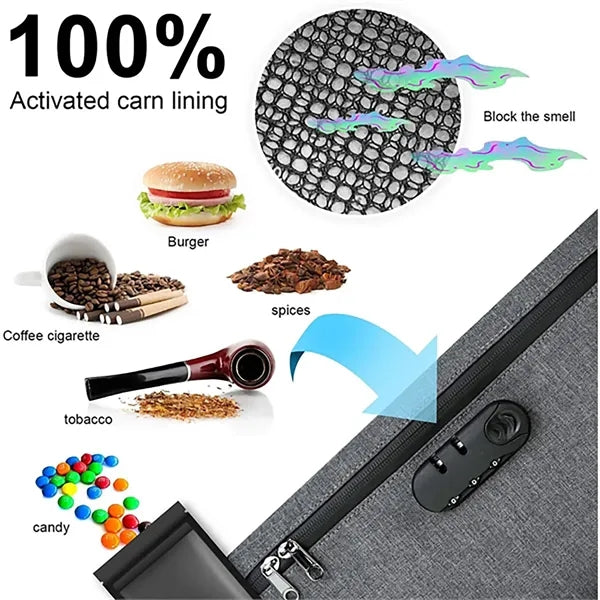 Durable Odor Proof Stash Bag with Combination Lock
