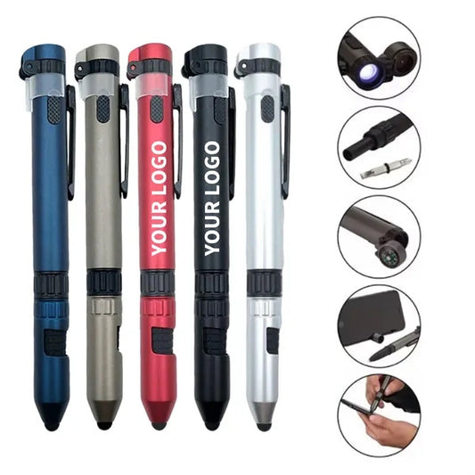 6-in-1 Utility Tool Pen with LED and Stylus