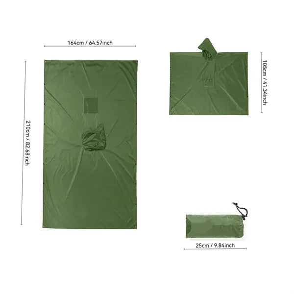 Three-In-One Multi-Functional Portable Cloak Raincoat