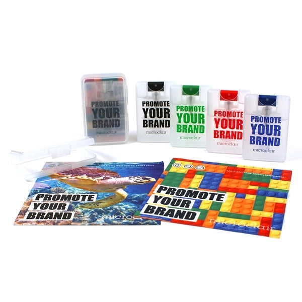 Microfiber cloth 6x6 & cleaner Travel Kit - sub colored caps