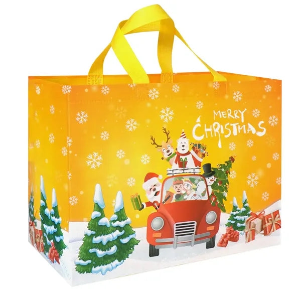 Christmas Gusset Non-Woven Laminated Tote Bag