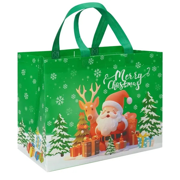 Christmas Gusset Non-Woven Laminated Tote Bag