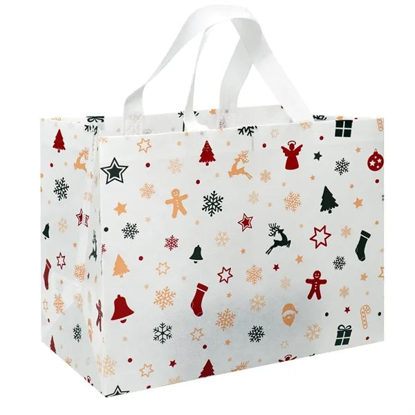 Christmas Gusset Non-Woven Laminated Tote Bag