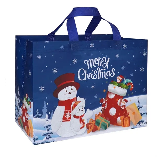 Christmas Gusset Non-Woven Laminated Tote Bag