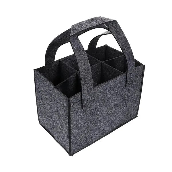 6 Compartments Felt Wine Bottle Bag