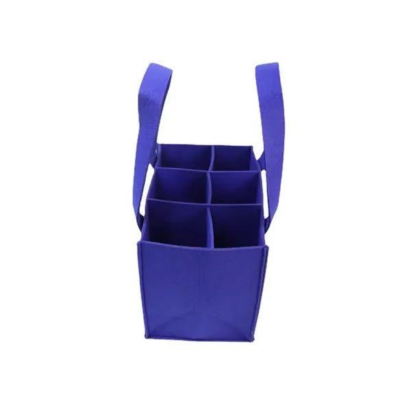 6 Compartments Felt Wine Bottle Bag