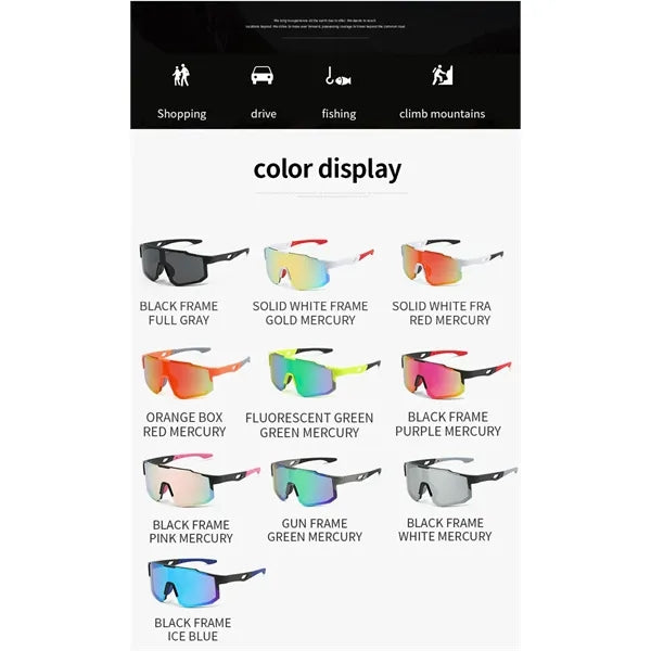 Unisex Wraparound Sports Sunglasses