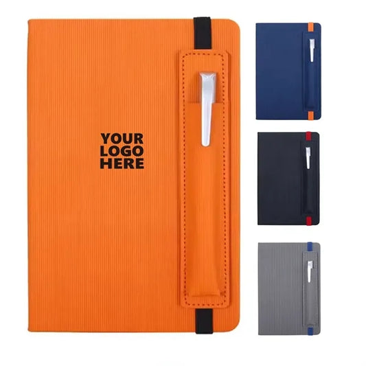 A5 Strap Notebook with Pen Insert Planner Notepad PU Leather